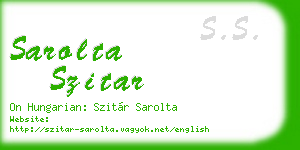 sarolta szitar business card