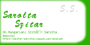 sarolta szitar business card
